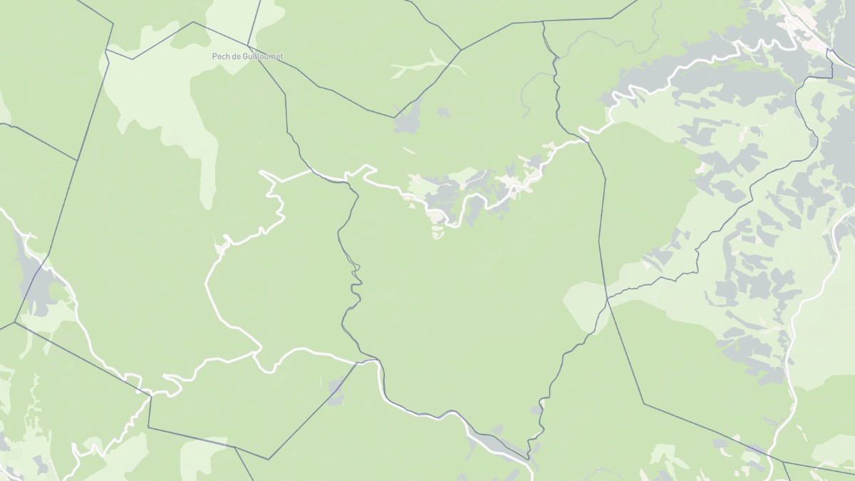 Aperçu cartographique de Quintillan, centré sur la commune
