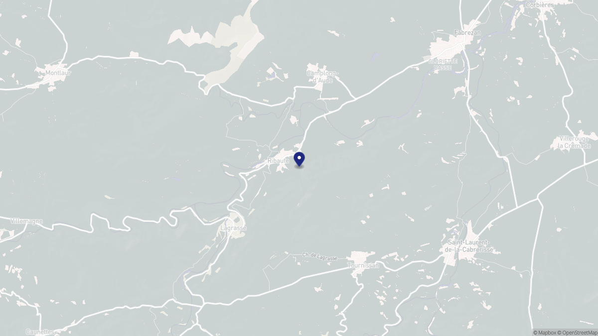 Aperçu cartographique de Ribaute, centré sur la commune