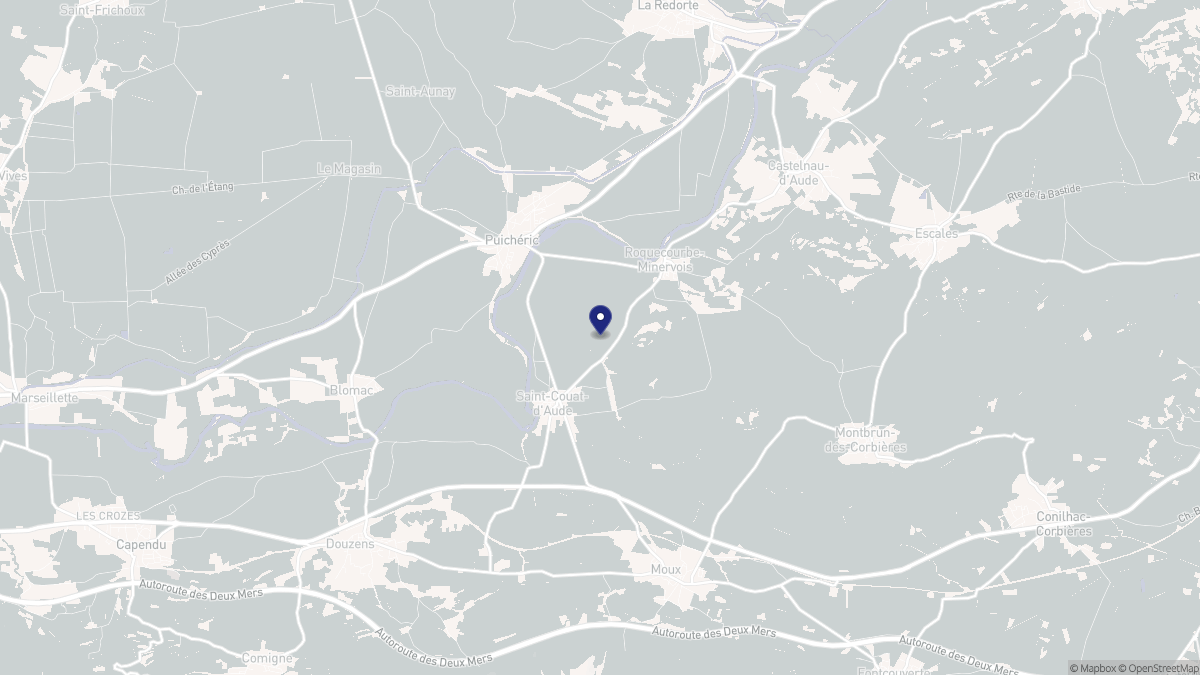 Aperçu cartographique de Saint-Couat-d'Aude, centré sur la commune
