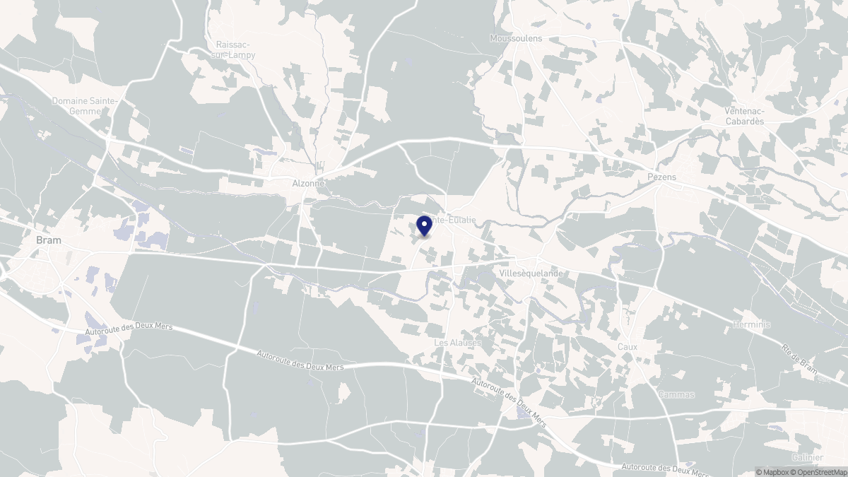 Aperçu cartographique de Sainte-Eulalie, centré sur la commune