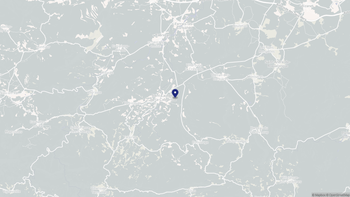Aperçu cartographique de Saint-Laurent-de-la-Cabrerisse, centré sur la commune