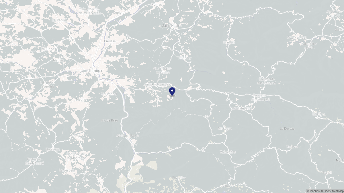 Aperçu cartographique de Saint-Polycarpe, centré sur la commune