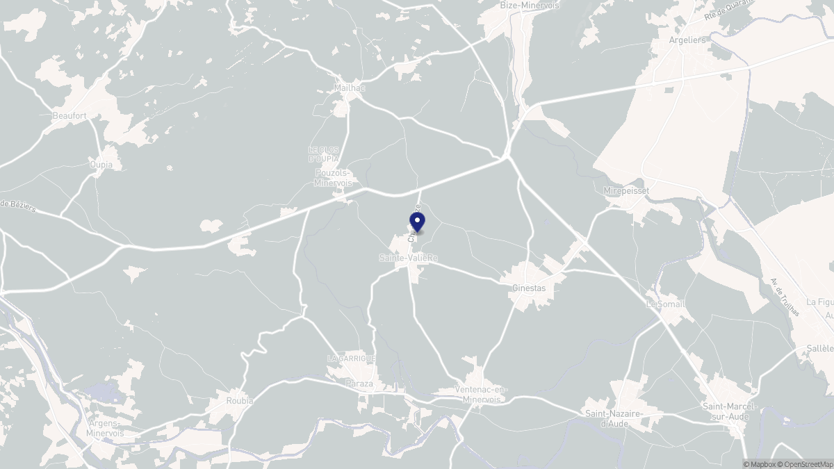 Aperçu cartographique de Sainte-Valière, centré sur la commune