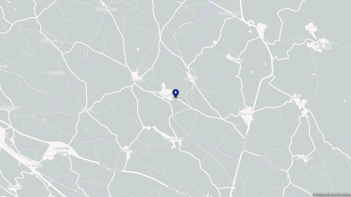 Aperçu cartographique de Souilhe, centré sur la commune