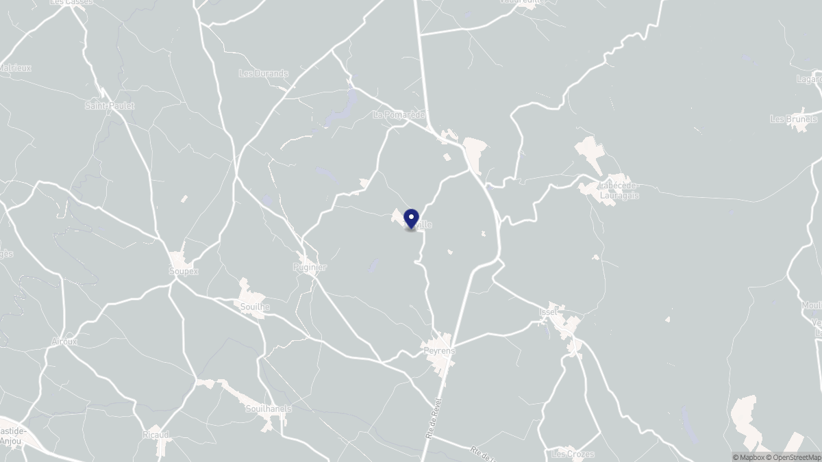 Aperçu cartographique de Tréville, centré sur la commune