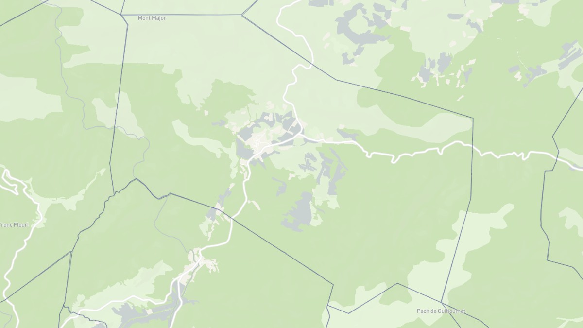 Aperçu cartographique de Villerouge-Termenès, centré sur la commune