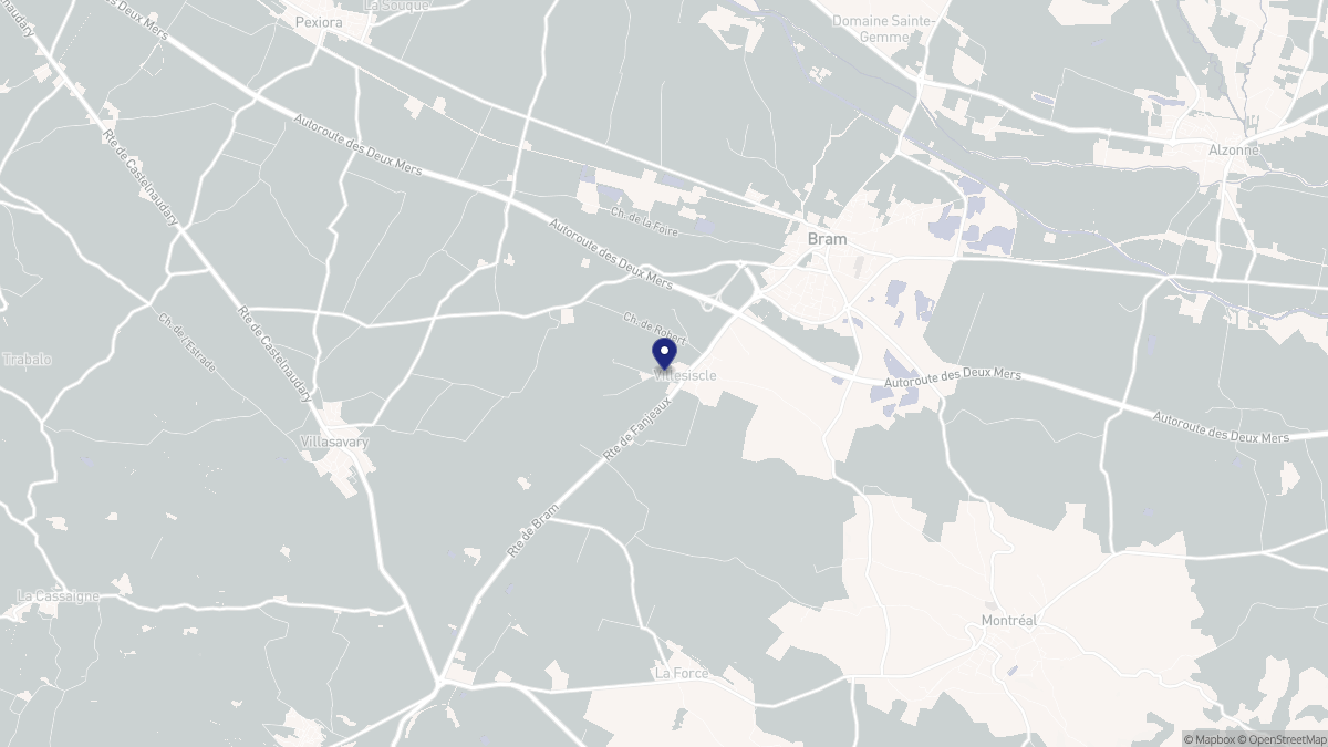 Aperçu cartographique de Villesiscle, centré sur la commune