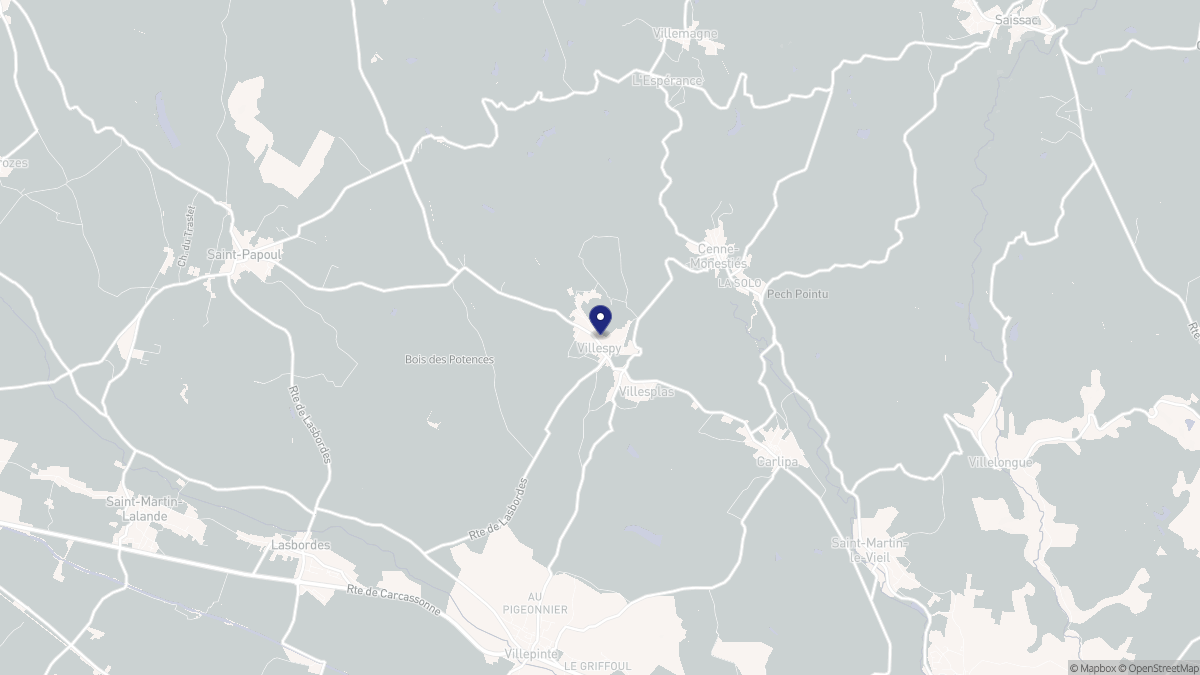 Aperçu cartographique de Villespy, centré sur la commune