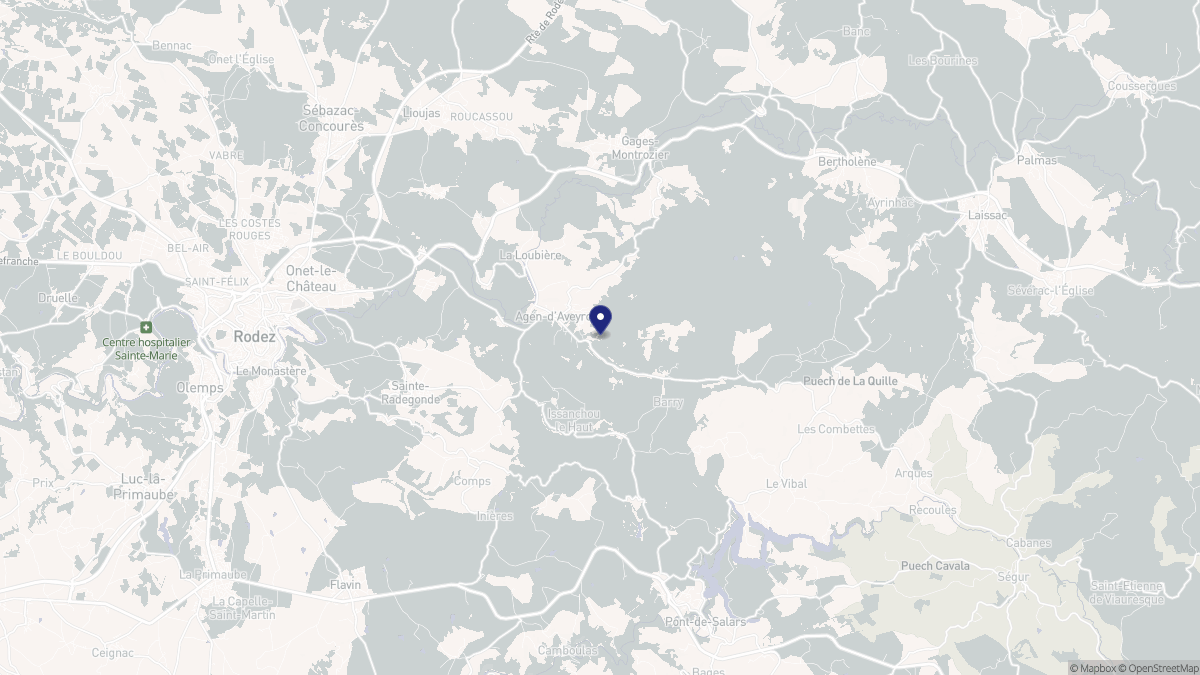Aperçu cartographique de Agen-d'Aveyron, centré sur la commune