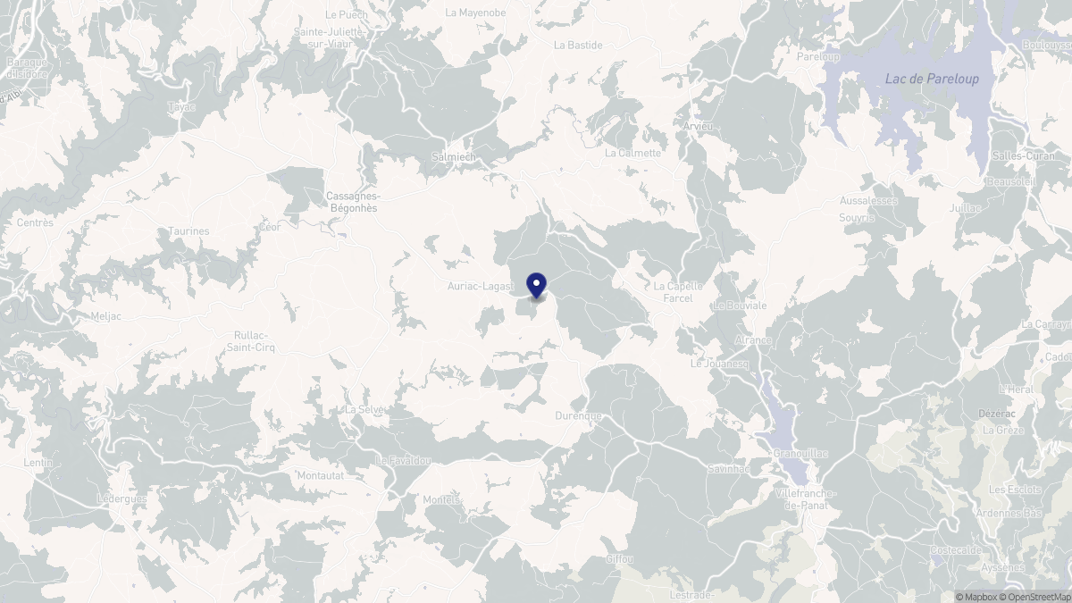 Aperçu cartographique de Auriac-Lagast, centré sur la commune