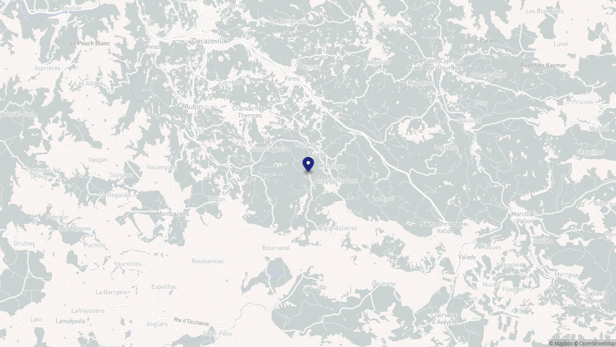 Aperçu cartographique de Auzits, centré sur la commune