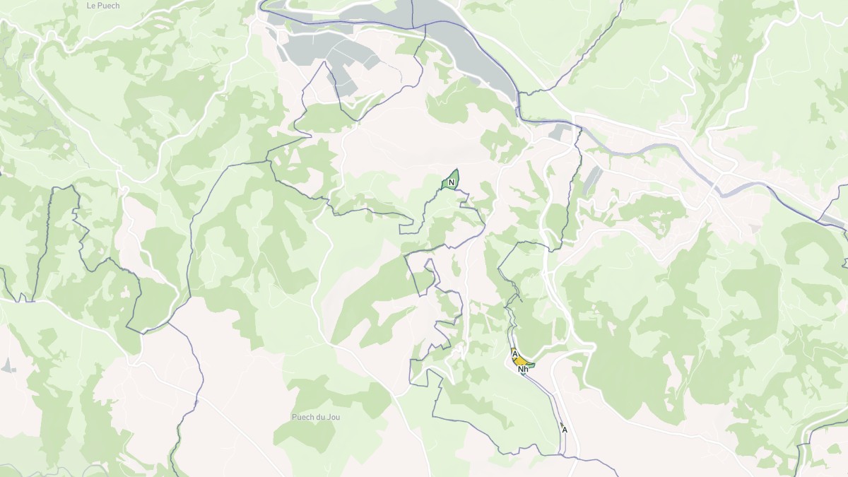 Aperçu cartographique de Bessuéjouls, centré sur la commune