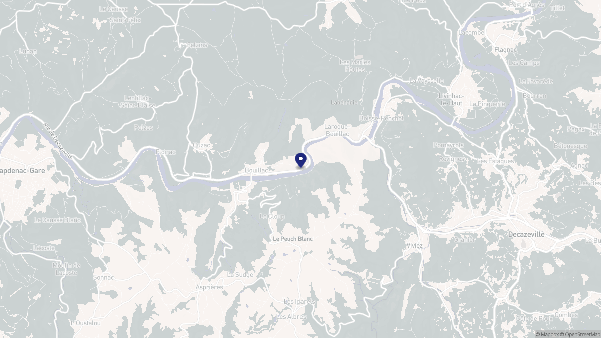 Aperçu cartographique de Bouillac, centré sur la commune