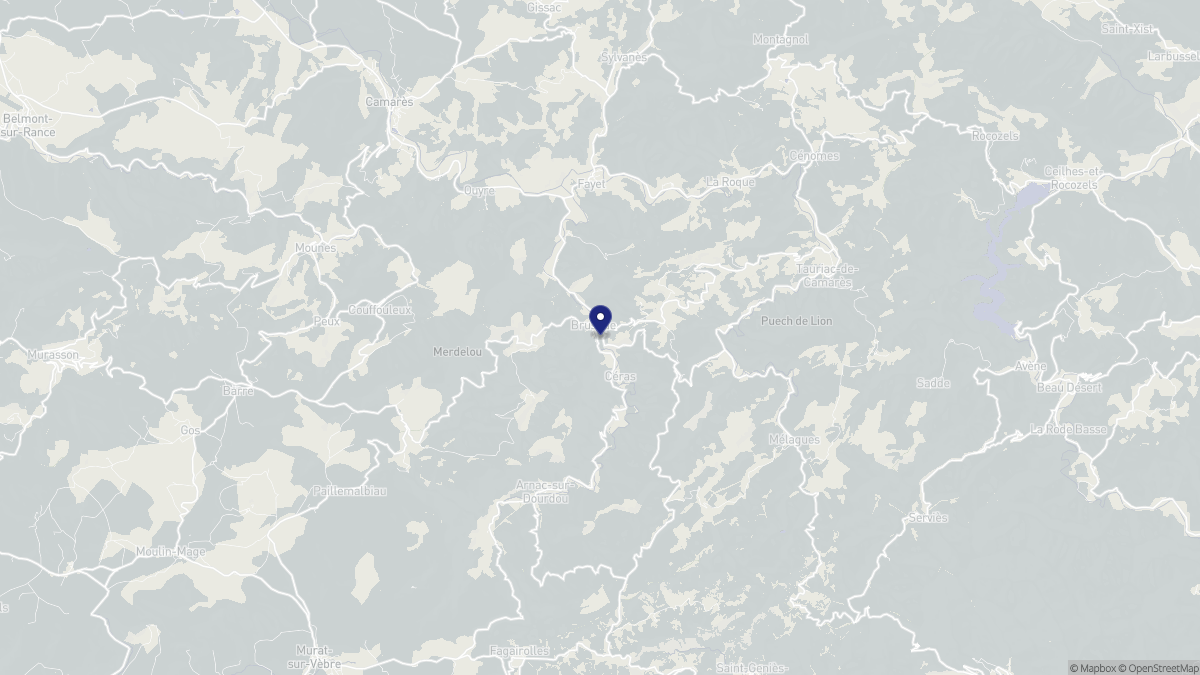 Aperçu cartographique de Brusque, centré sur la commune