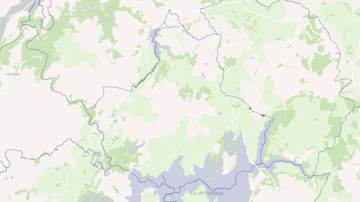 Aperçu cartographique de Canet-de-Salars, centré sur la commune