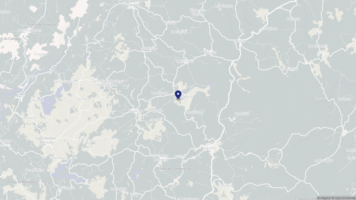 Aperçu cartographique de Cassuéjouls, centré sur la commune