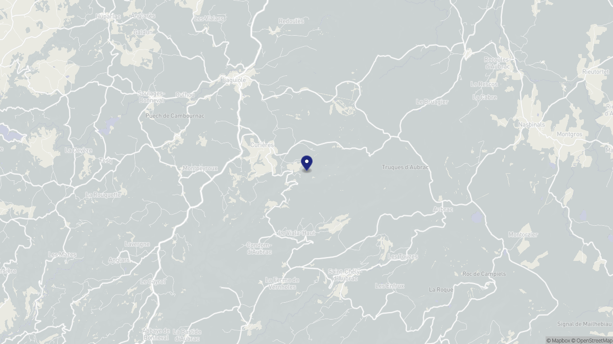 Aperçu cartographique de Curières, centré sur la commune