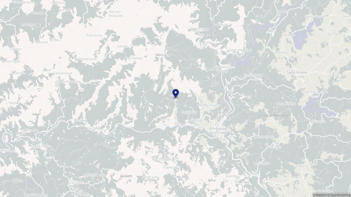 Aperçu cartographique de Le Fel, centré sur la commune