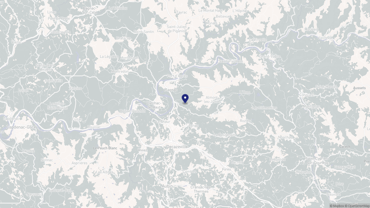 Aperçu cartographique de Flagnac, centré sur la commune