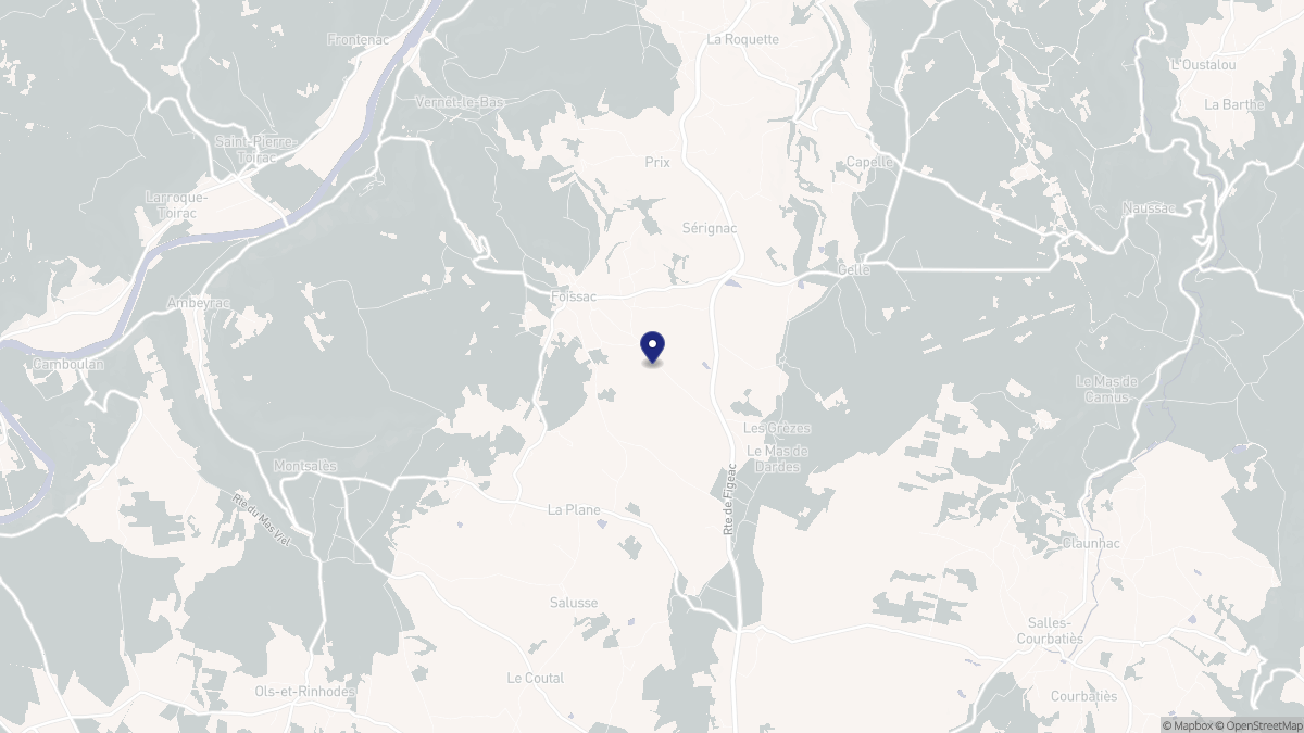 Aperçu cartographique de Foissac, centré sur la commune