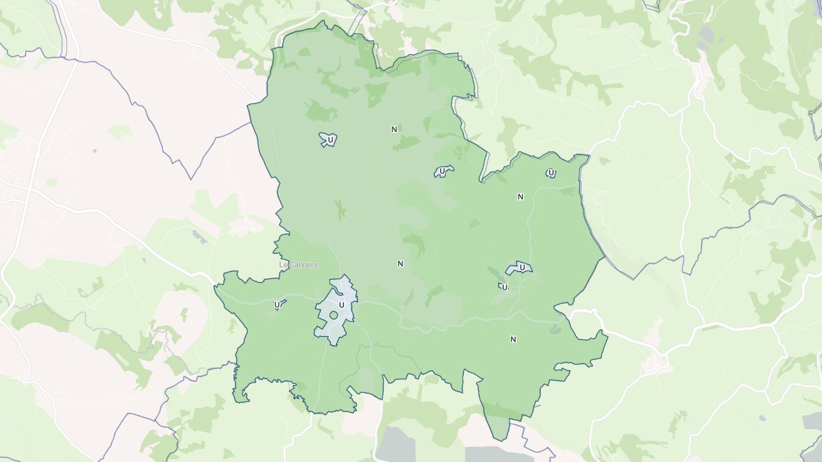 Aperçu cartographique de Gabriac, centré sur la commune
