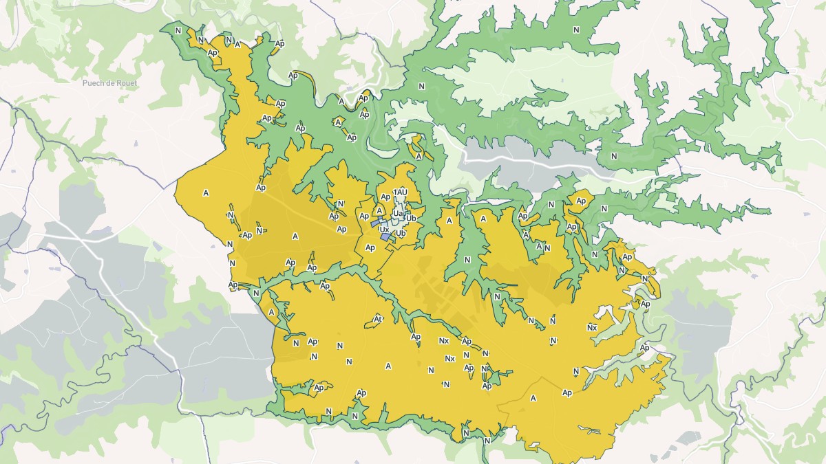 Aperçu cartographique de Lédergues, centré sur la commune