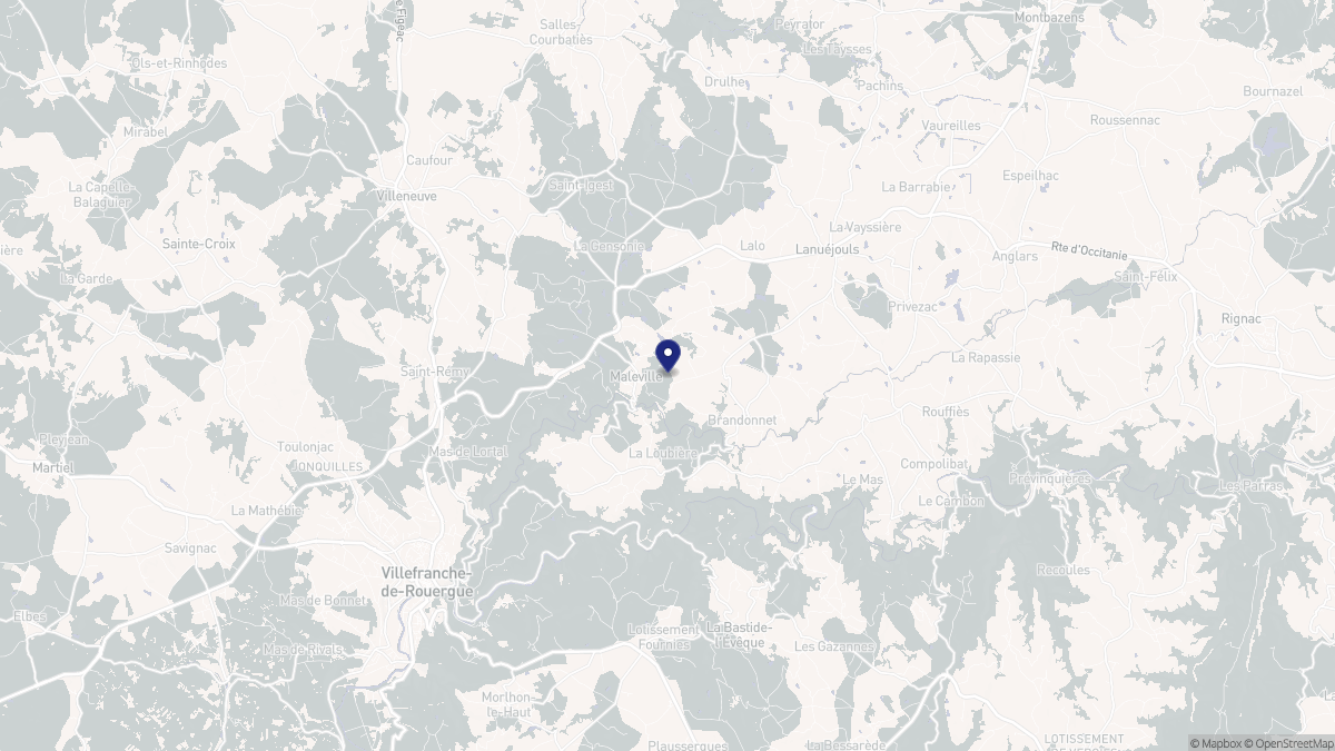 Aperçu cartographique de Maleville, centré sur la commune
