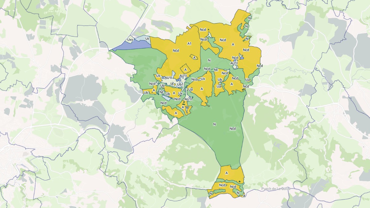 Aperçu cartographique de Montrozier, centré sur la commune