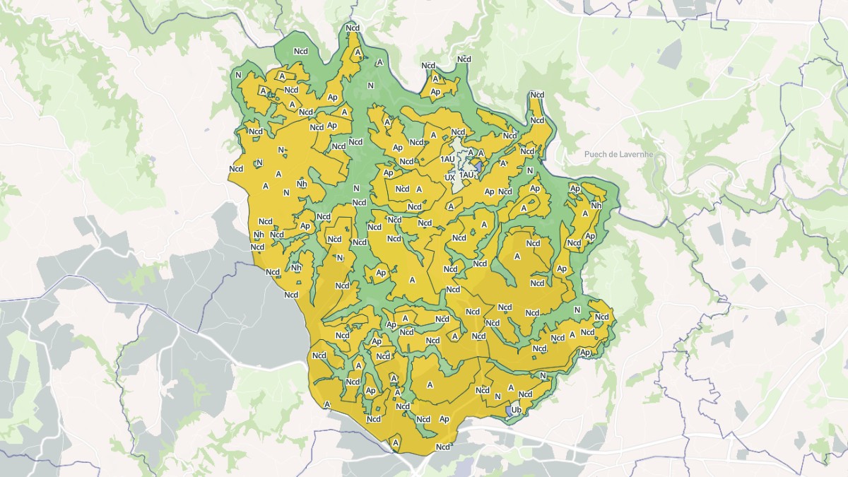 Aperçu cartographique de Moyrazès, centré sur la commune