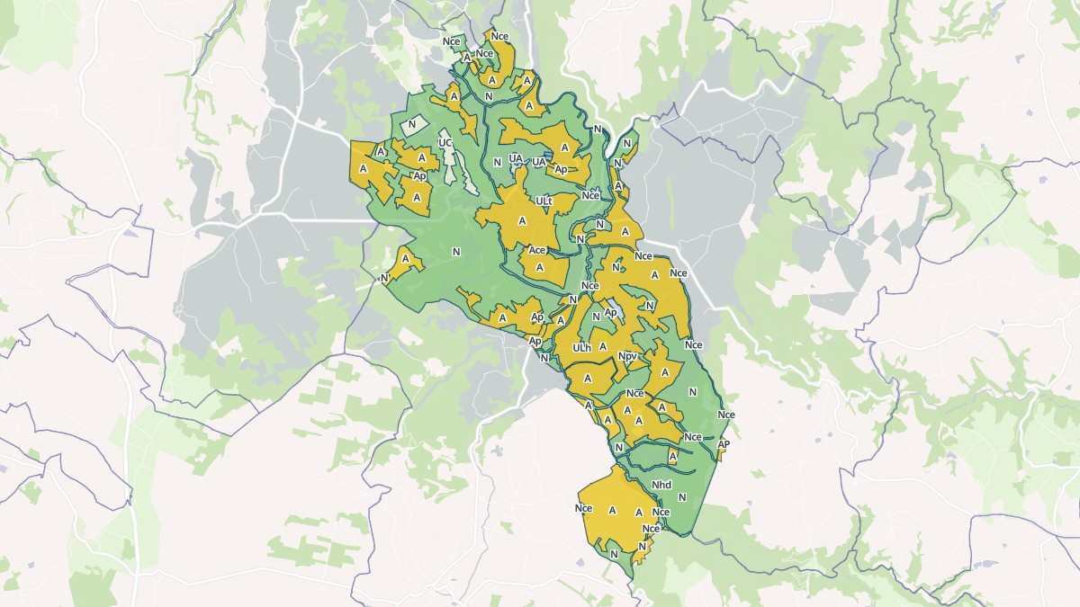 Aperçu cartographique de Naussac, centré sur la commune