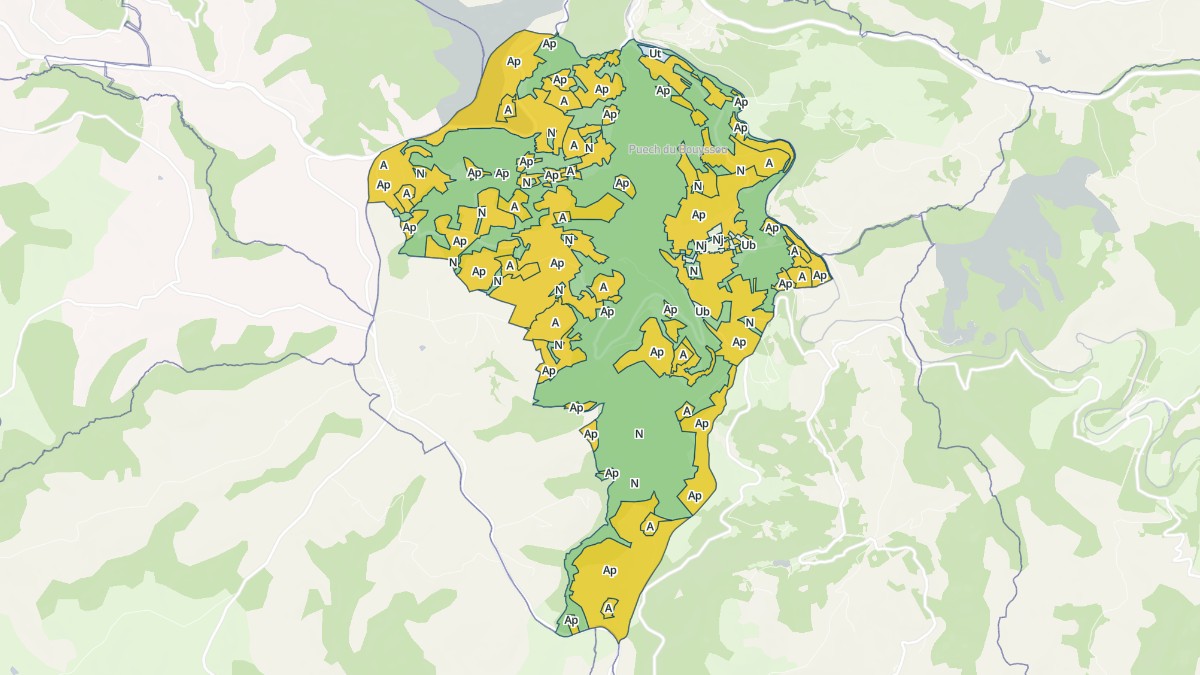 Aperçu cartographique de Pousthomy, centré sur la commune