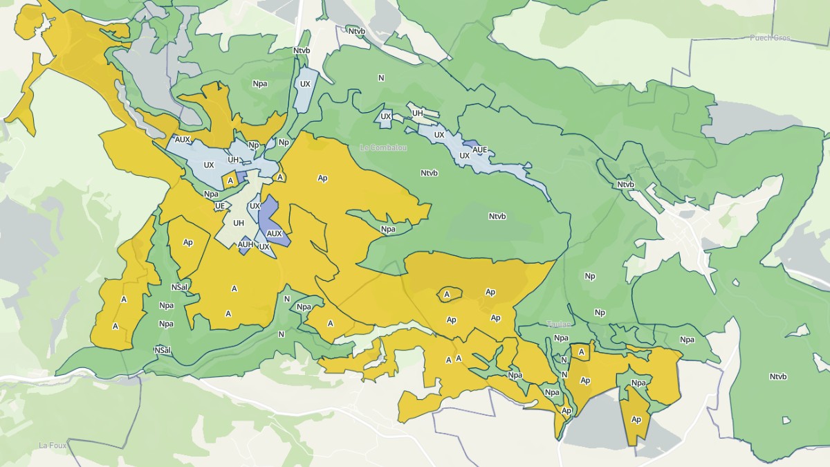 Aperçu cartographique de Roquefort-sur-Soulzon, centré sur la commune