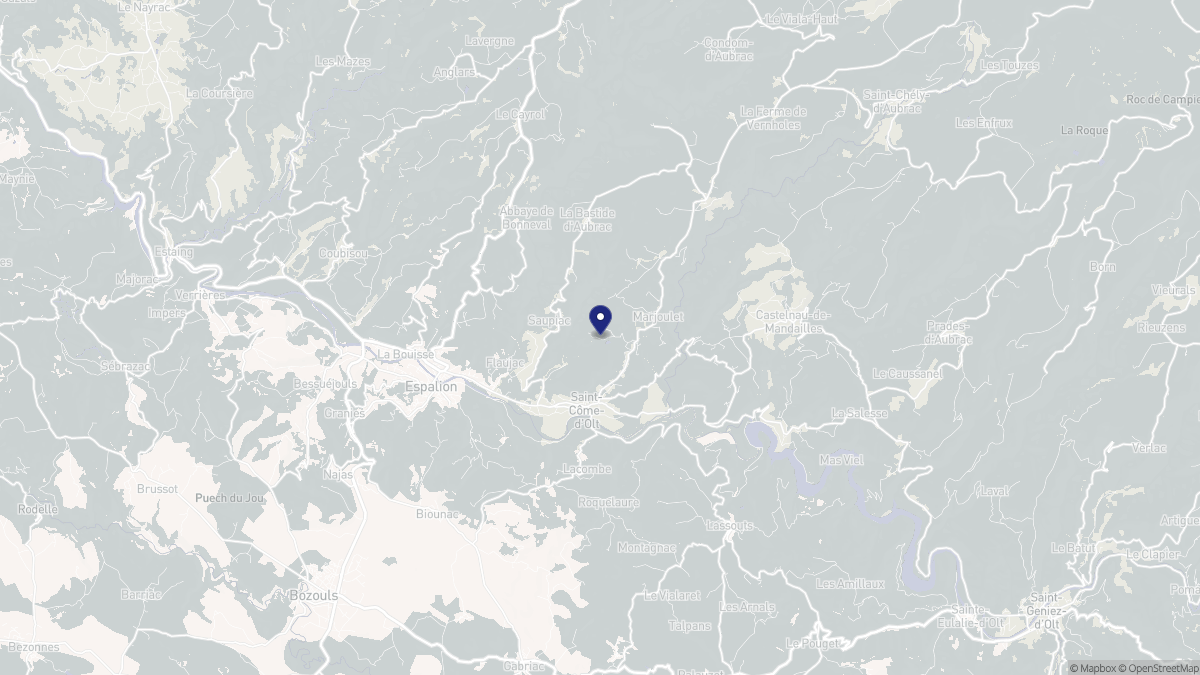 Aperçu cartographique de Saint-Côme-d'Olt, centré sur la commune