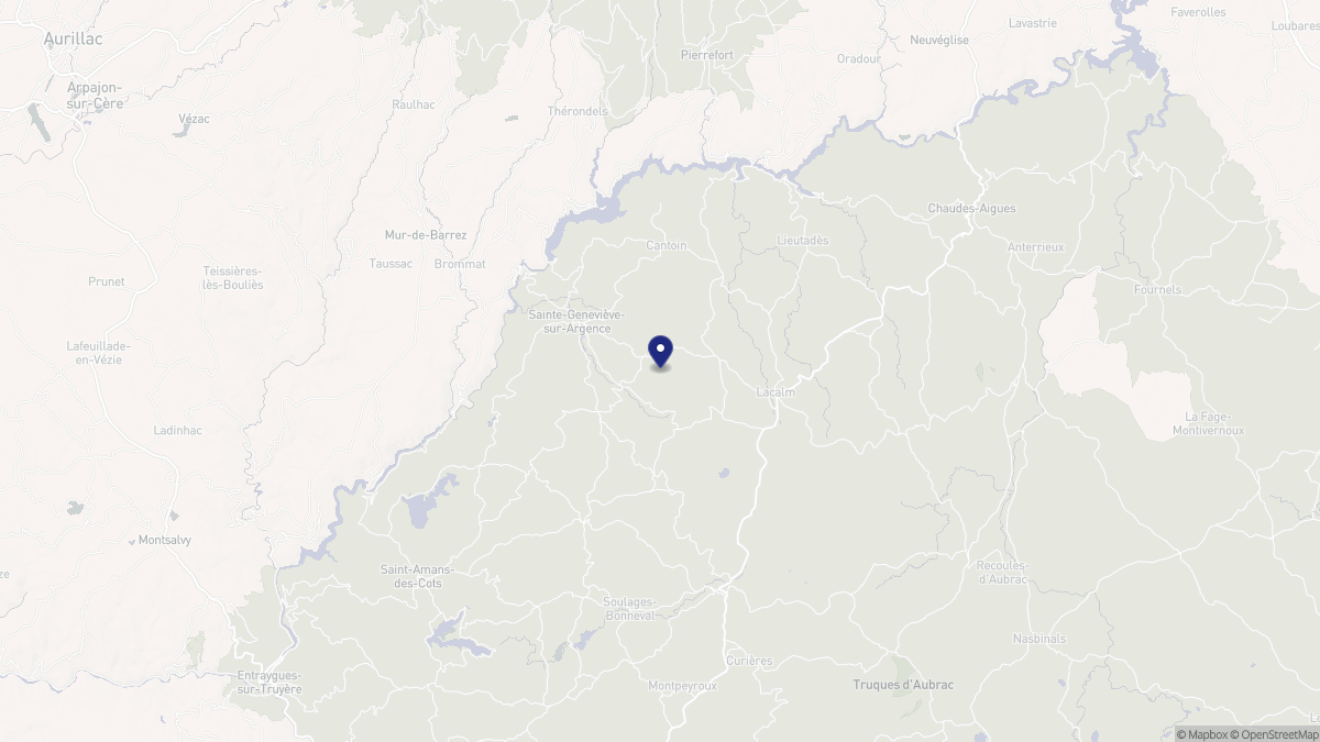 Aperçu cartographique de Argences en Aubrac, centré sur la commune