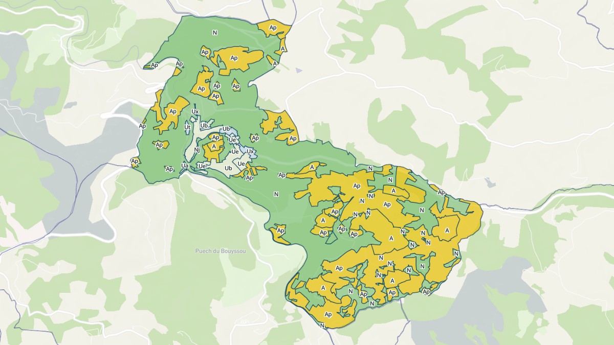 Aperçu cartographique de Saint-Sernin-sur-Rance, centré sur la commune