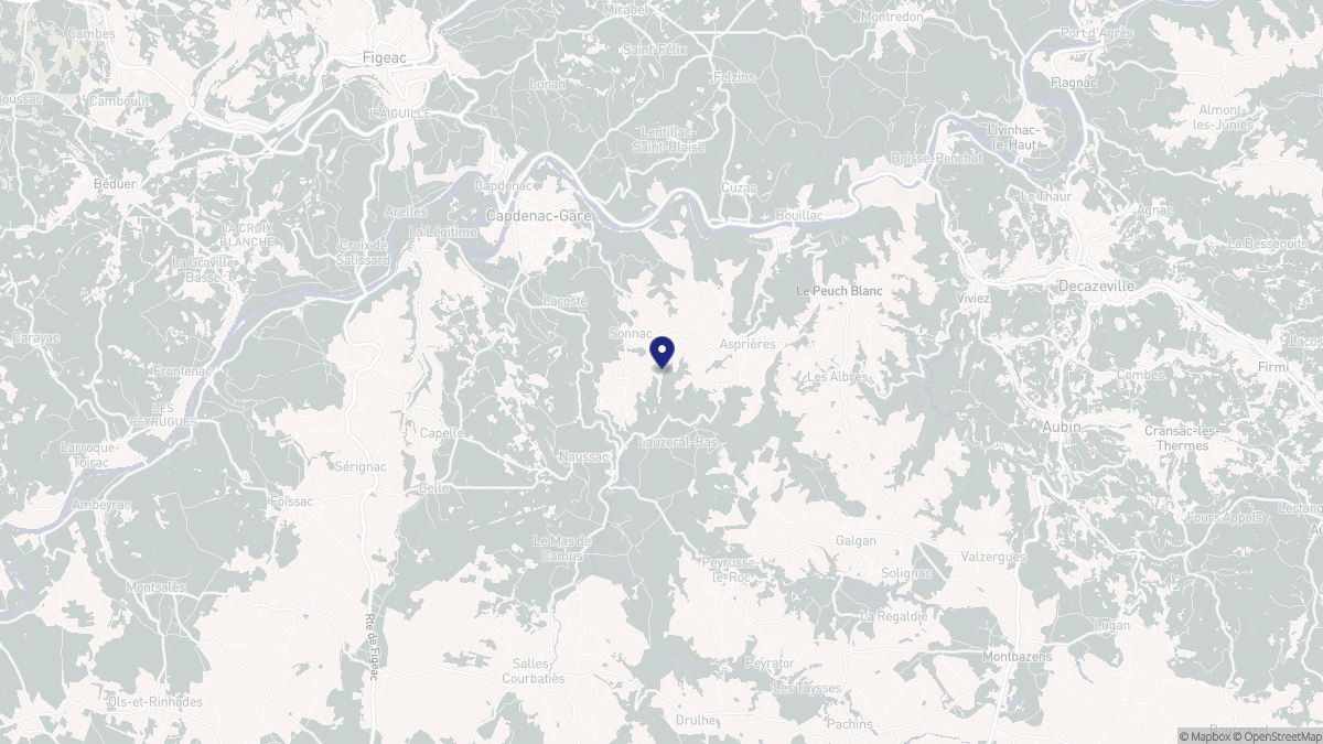 Aperçu cartographique de Sonnac, centré sur la commune