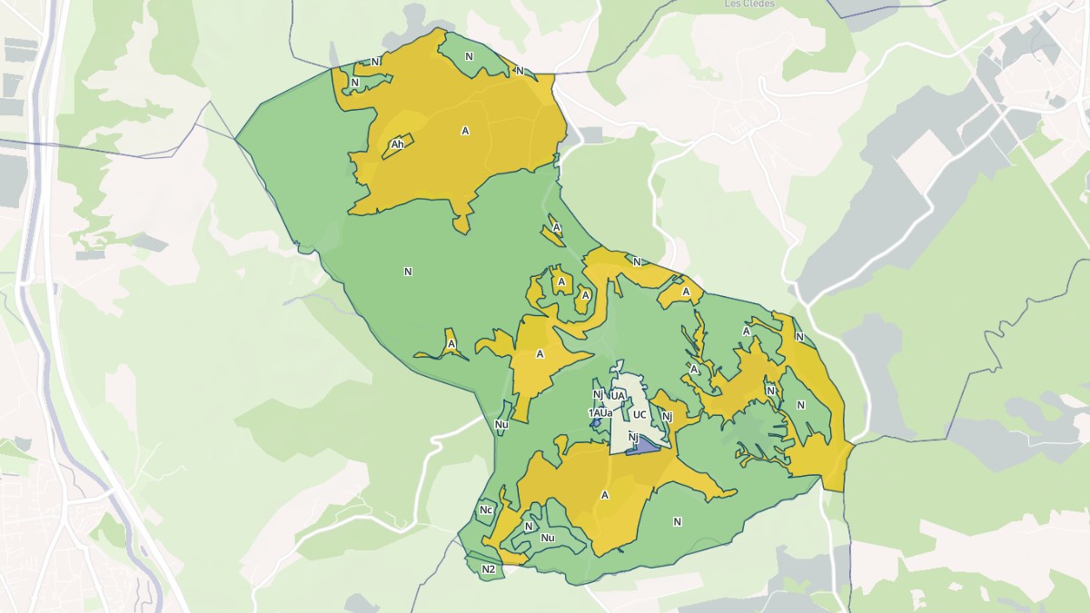 Aperçu cartographique de Aurons, centré sur la commune