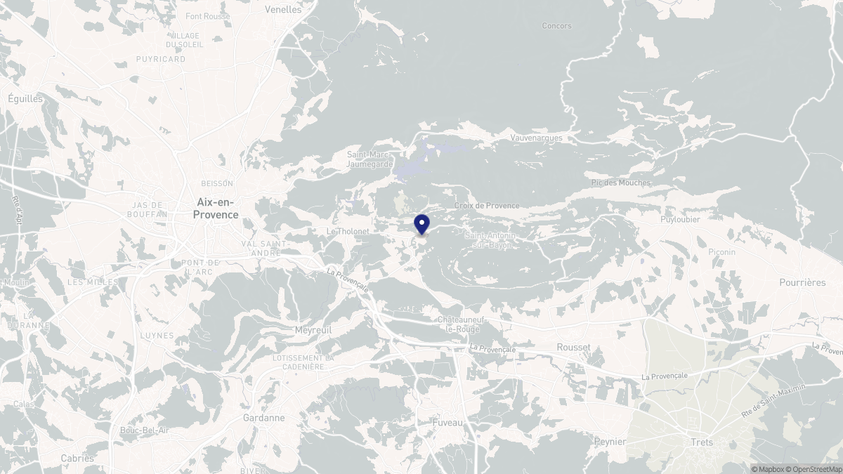 Aperçu cartographique de Beaurecueil, centré sur la commune