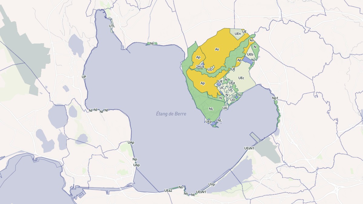Aperçu cartographique de Berre-l'Étang, centré sur la commune