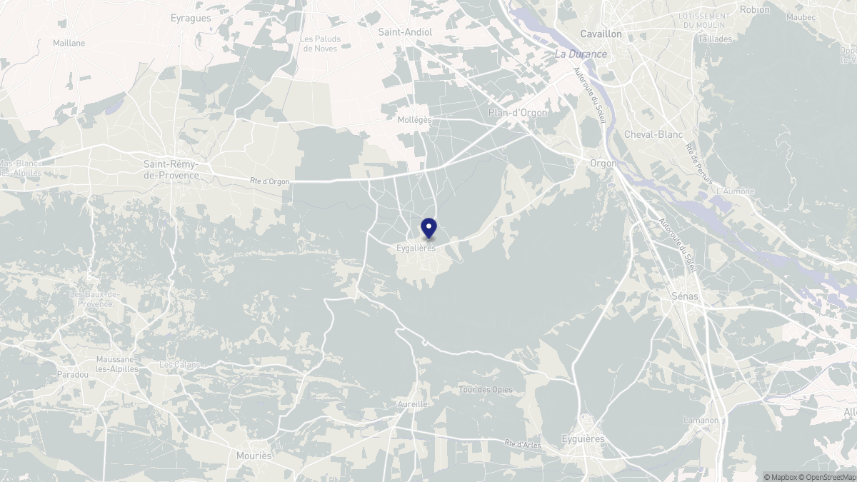 Aperçu cartographique de Eygalières, centré sur la commune
