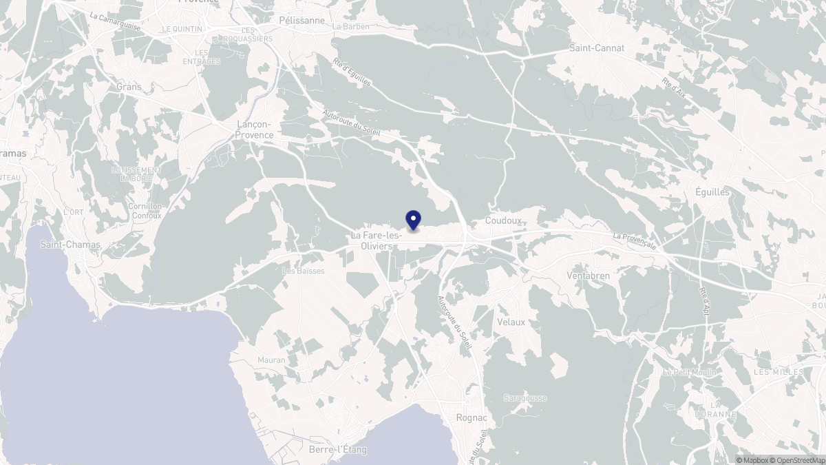 Aperçu cartographique de La Fare-les-Oliviers, centré sur la commune