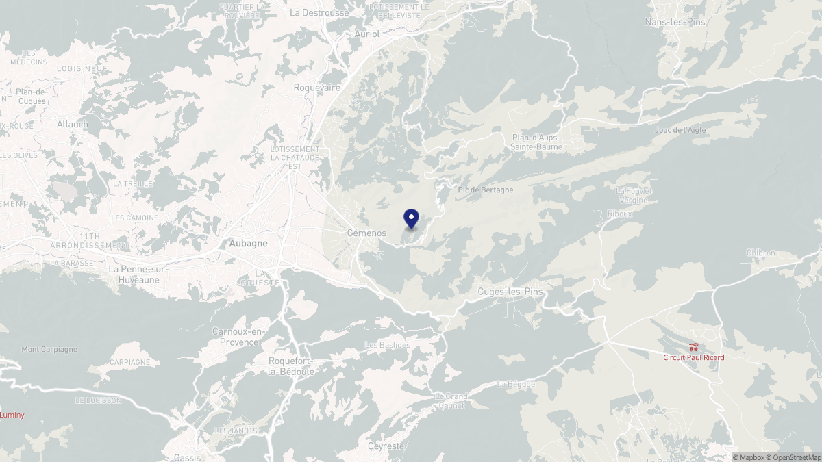 Aperçu cartographique de Gémenos, centré sur la commune