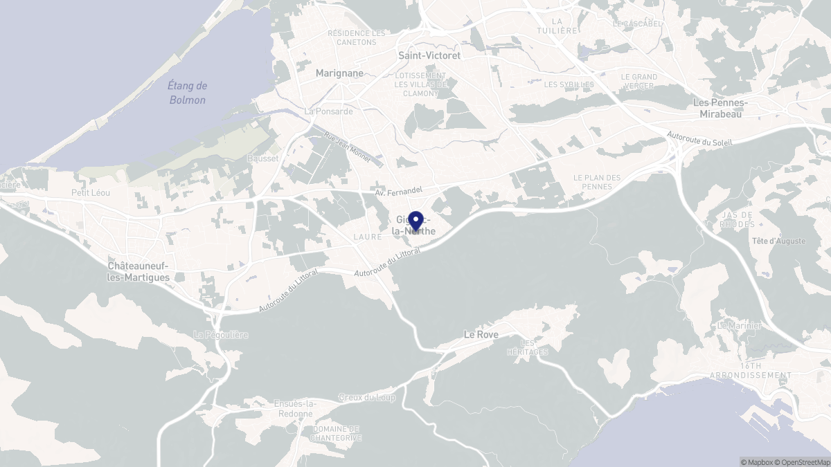 Aperçu cartographique de Gignac-la-Nerthe, centré sur la commune