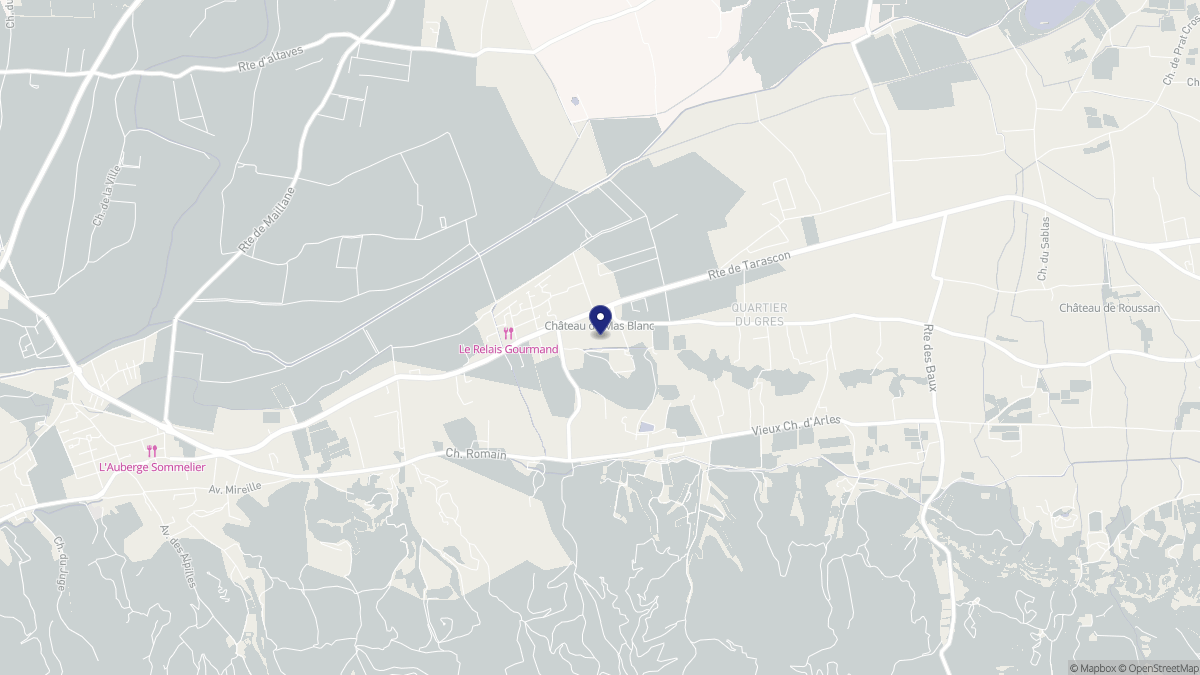 Aperçu cartographique de Mas-Blanc-des-Alpilles, centré sur la commune