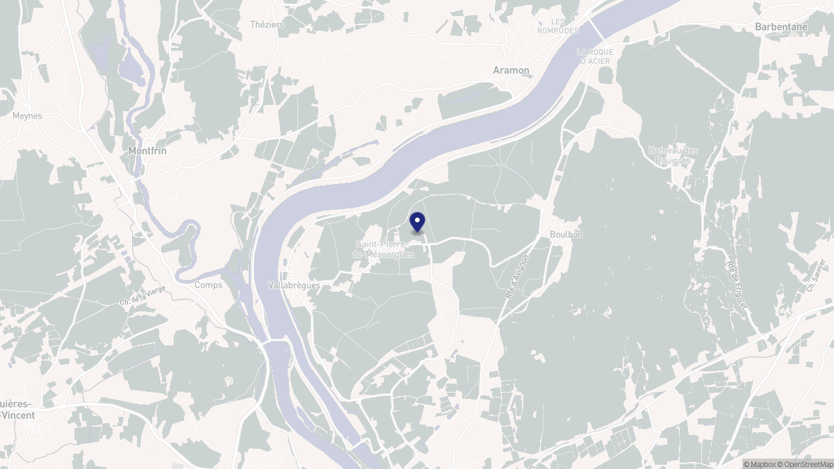 Aperçu cartographique de Saint-Pierre-de-Mézoargues, centré sur la commune