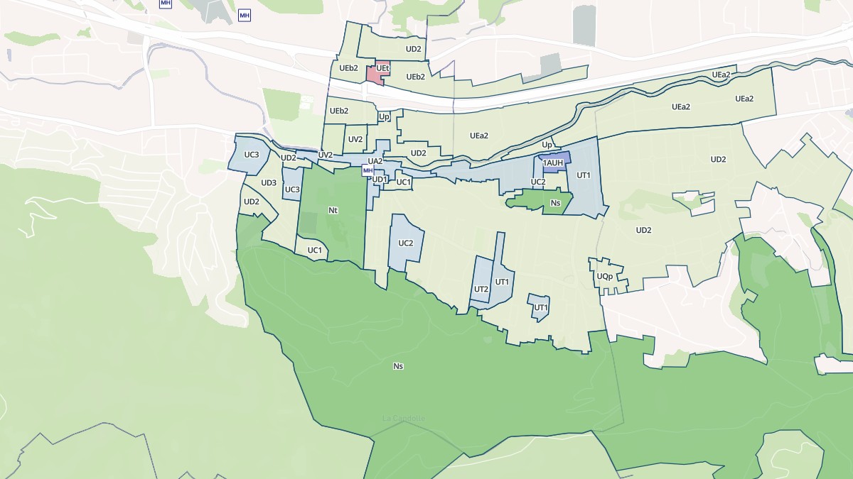 Aperçu cartographique de La Penne-sur-Huveaune, centré sur la commune