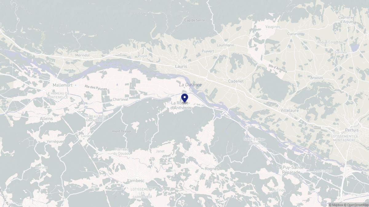 Aperçu cartographique de La Roque-d'Anthéron, centré sur la commune