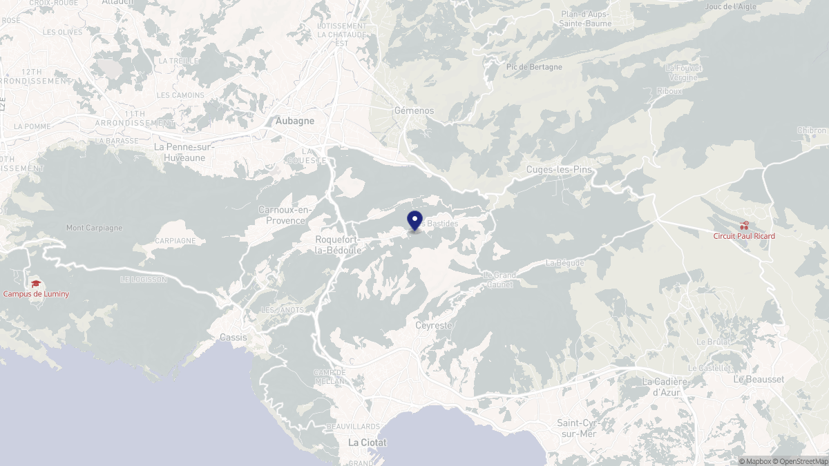 Aperçu cartographique de Roquefort-la-Bédoule, centré sur la commune
