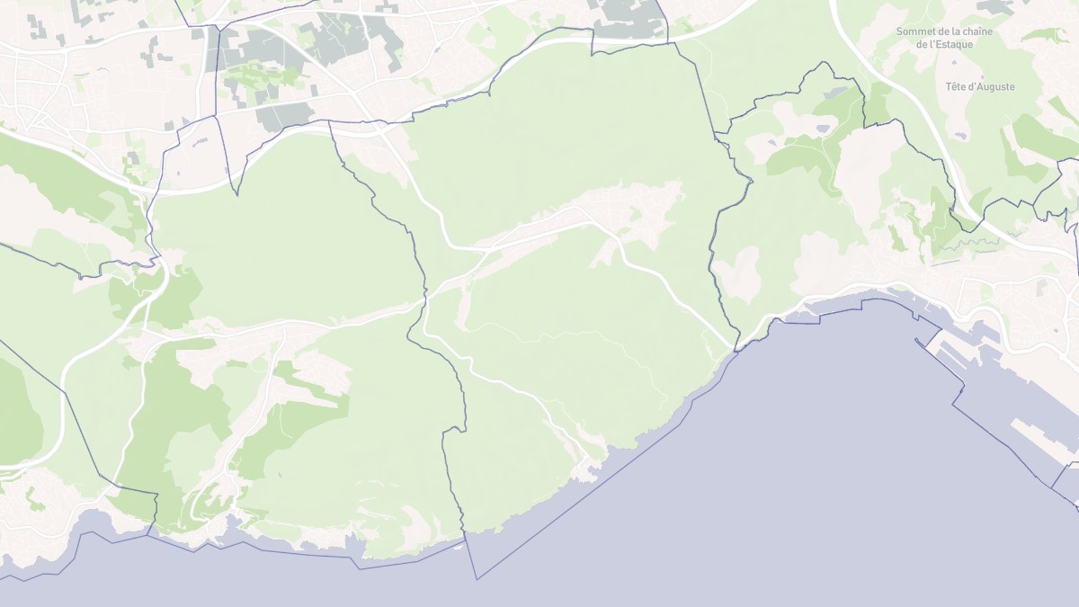 Aperçu cartographique de Le Rove, centré sur la commune