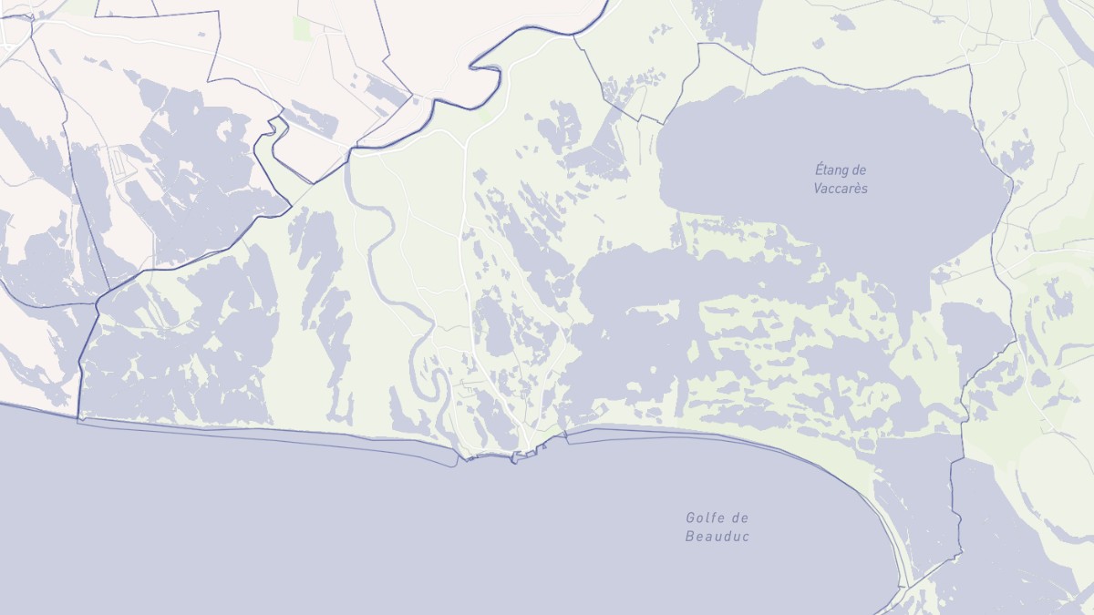 Aperçu cartographique de Saintes-Maries-de-la-Mer, centré sur la commune